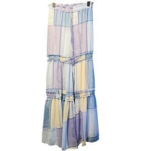 Wisteria Lane whimsical paisley patchwork flare pants